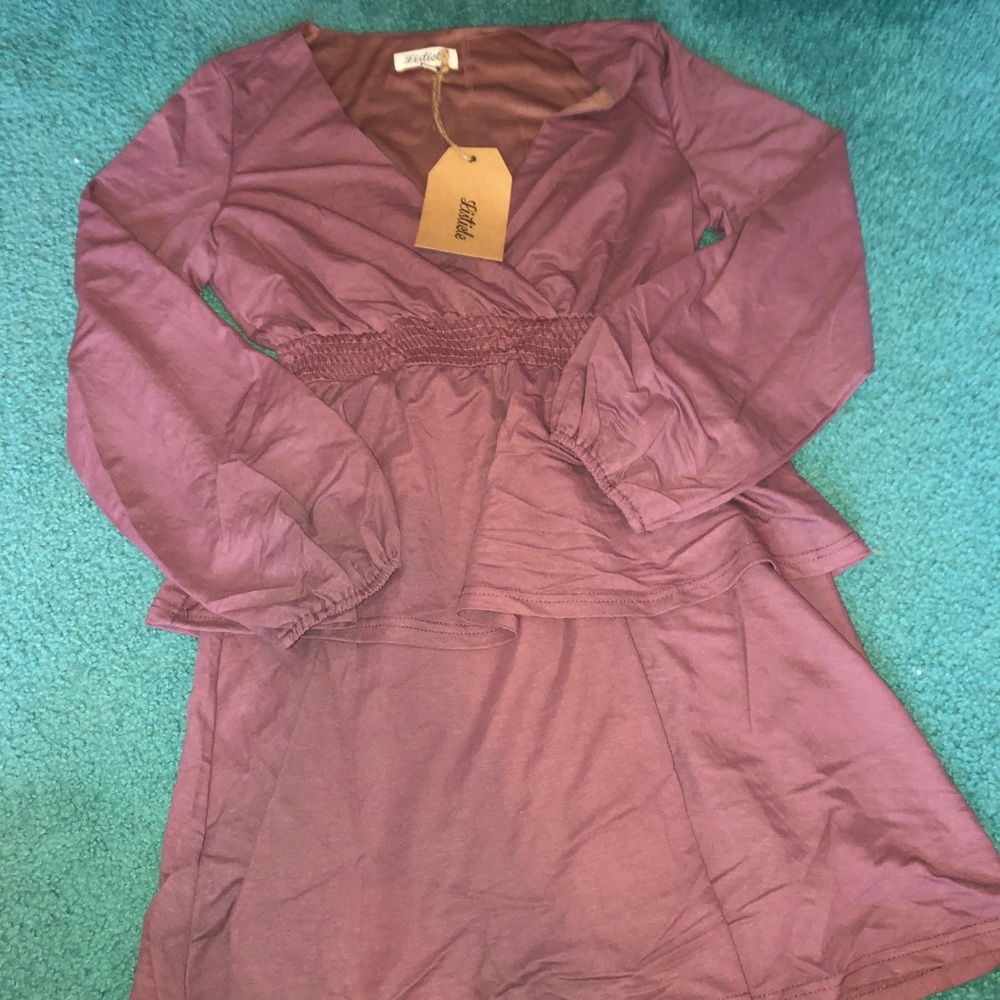 Dusty pink flowy dress